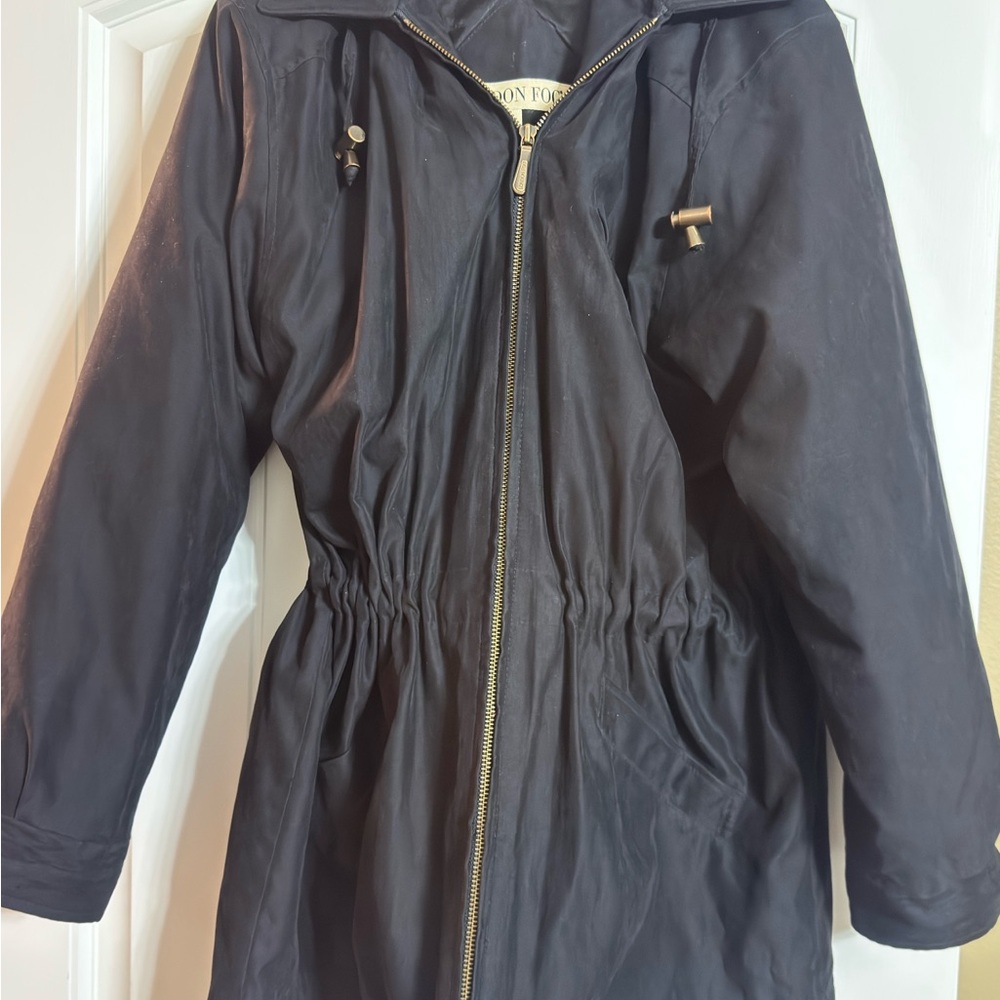 London Fog Dark Utility Jacket with Toggle Accents